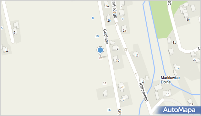 Marklowice, Goplany, 12, mapa Marklowice