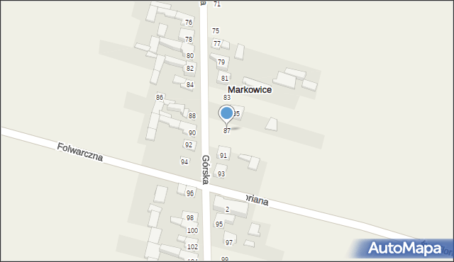 Markowice, Górska, 87, mapa Markowice