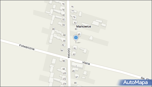 Markowice, Górska, 89, mapa Markowice