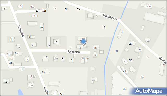 Marysin, Góralska, 9A, mapa Marysin