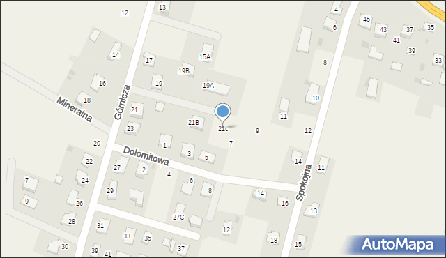 Miedziana Góra, Górnicza, 21c, mapa Miedziana Góra