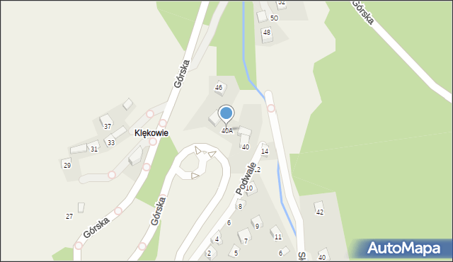 Międzybrodzie Żywieckie, Górska, 40A, mapa Międzybrodzie Żywieckie