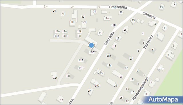 Międzychód, Gorzycka, 11C, mapa Międzychód