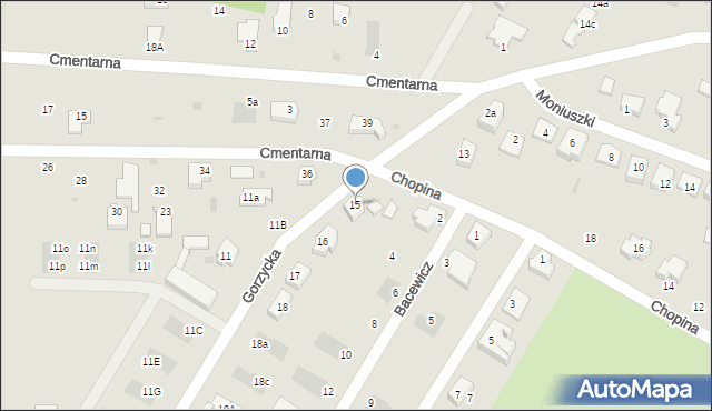 Międzychód, Gorzycka, 15, mapa Międzychód