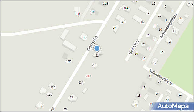 Międzychód, Gorzycka, 21, mapa Międzychód