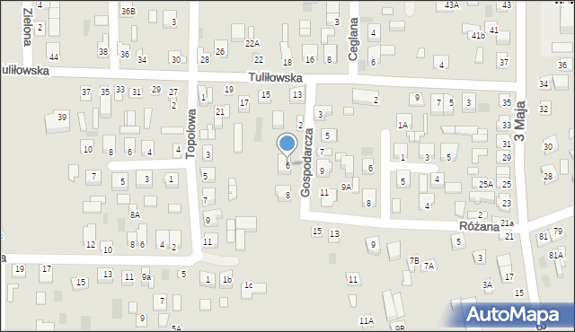 Międzyrzec Podlaski, Gospodarcza, 6, mapa Międzyrzec Podlaski