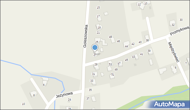 Międzyświeć, Goleszowska, 27, mapa Międzyświeć