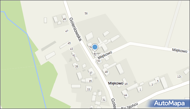 Miękowo, Goleniowska, 52, mapa Miękowo
