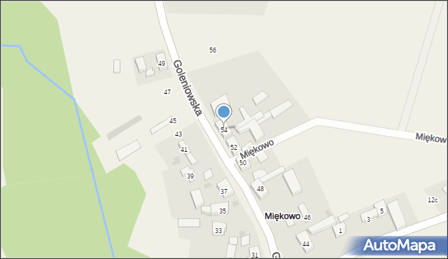 Miękowo, Goleniowska, 54, mapa Miękowo