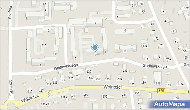 Mielec, Godlewskiego, 7, mapa Mielca