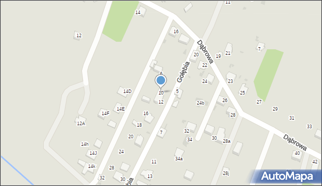 Mikołów, Gołębia, 10, mapa Mikołów