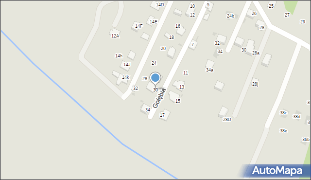 Mikołów, Gołębia, 30, mapa Mikołów