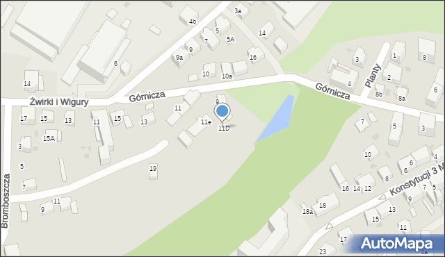 Mikołów, Górnicza, 11D, mapa Mikołów