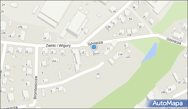 Mikołów, Górnicza, 13, mapa Mikołów