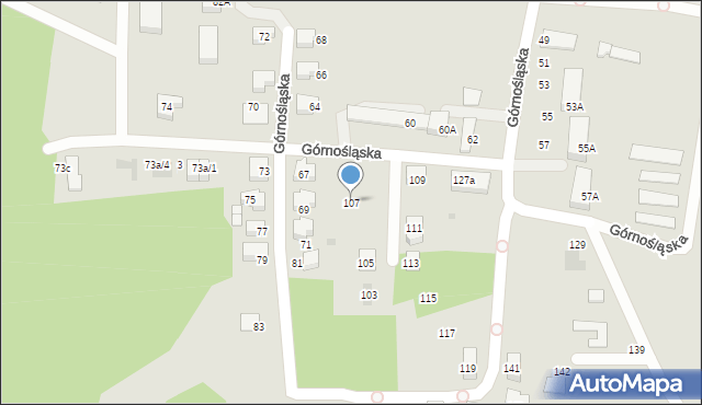 Mikołów, Górnośląska, 107, mapa Mikołów