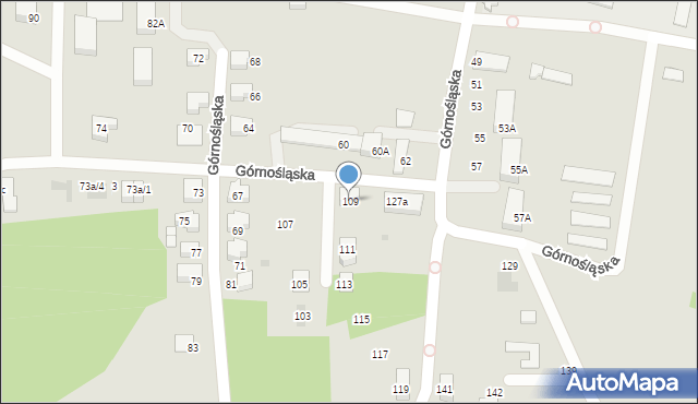 Mikołów, Górnośląska, 109, mapa Mikołów