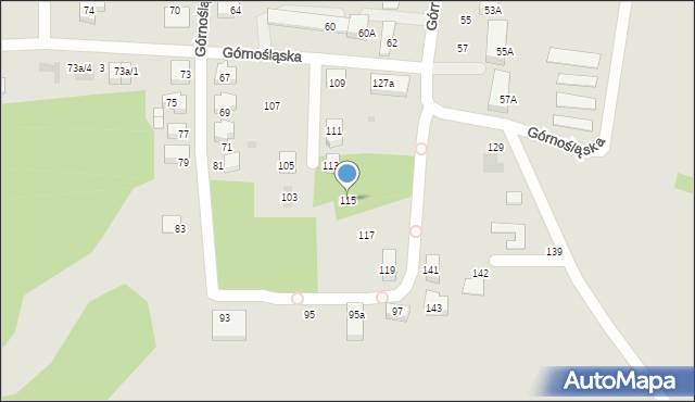 Mikołów, Górnośląska, 115, mapa Mikołów