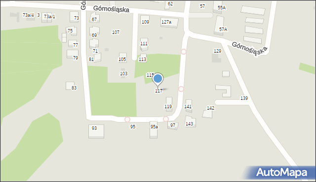 Mikołów, Górnośląska, 117, mapa Mikołów