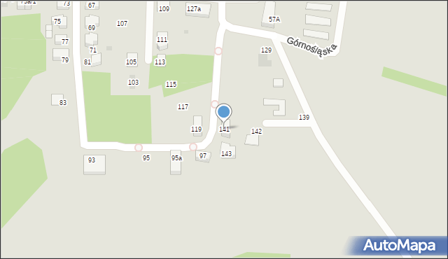 Mikołów, Górnośląska, 141, mapa Mikołów