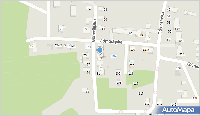 Mikołów, Górnośląska, 69, mapa Mikołów