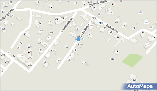 Mikołów, Goździków, 7, mapa Mikołów