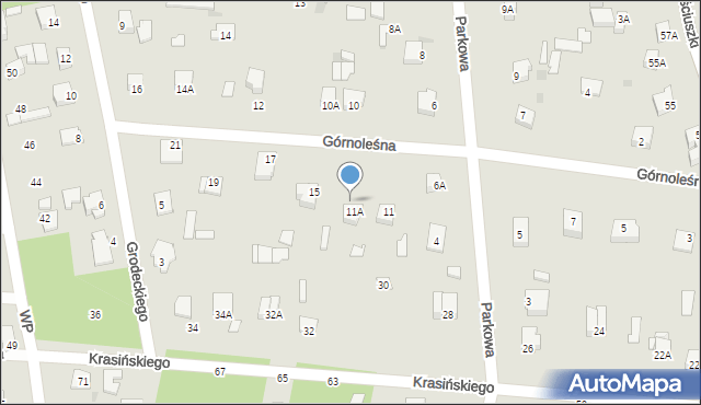 Milanówek, Górnoleśna, 13, mapa Milanówek