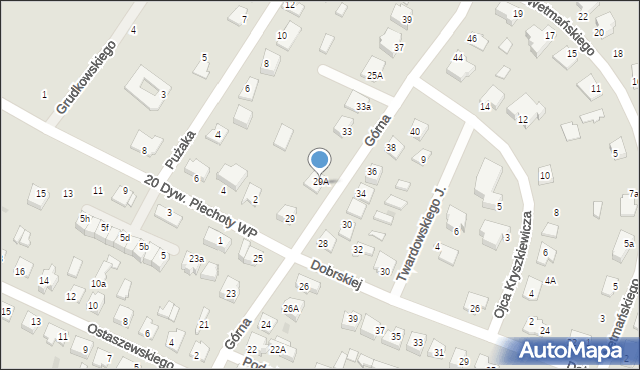 Mława, Górna, 31a, mapa Mława