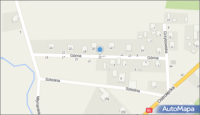 Młynarze, Górna, 11, mapa Młynarze