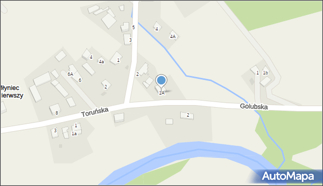 Młyniec Pierwszy, Golubska, 1A, mapa Młyniec Pierwszy