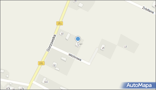 Moczkowo, Gorzowska, 1, mapa Moczkowo