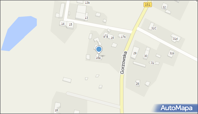 Moczkowo, Gorzowska, 16b, mapa Moczkowo