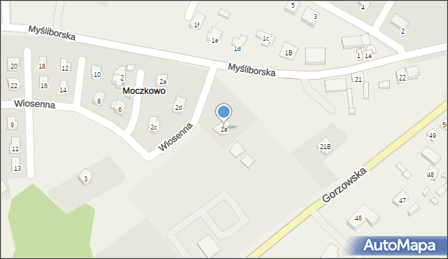 Moczkowo, Gorzowska, 1a, mapa Moczkowo