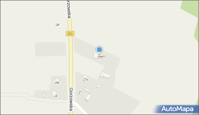 Moczkowo, Gorzowska, 27D, mapa Moczkowo
