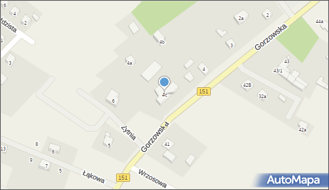 Moczkowo, Gorzowska, 4c, mapa Moczkowo