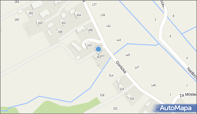 Moszczenica, Gorlicka, 312, mapa Moszczenica