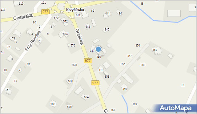 Moszczenica, Gorlicka, 349, mapa Moszczenica