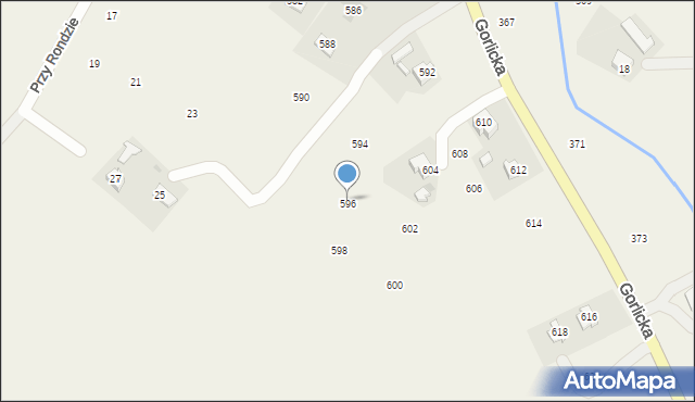 Moszczenica, Gorlicka, 596, mapa Moszczenica