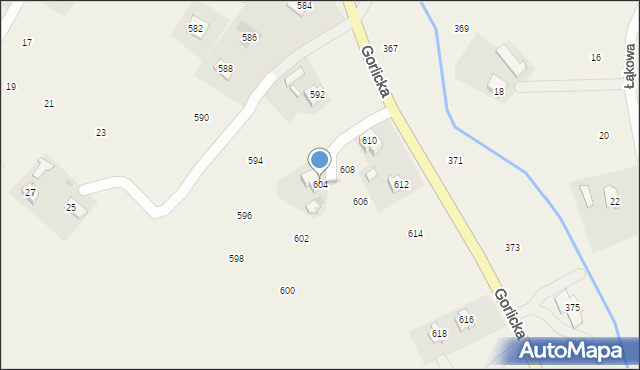 Moszczenica, Gorlicka, 604, mapa Moszczenica