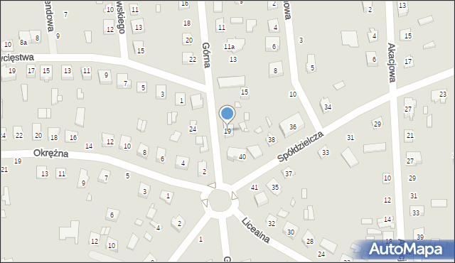 Mrozy, Górna, 19, mapa Mrozy