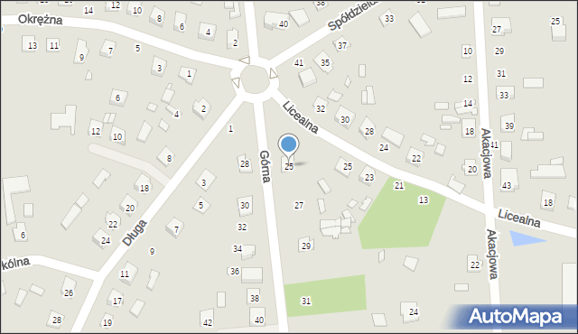 Mrozy, Górna, 25, mapa Mrozy