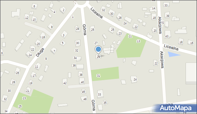 Mrozy, Górna, 29, mapa Mrozy