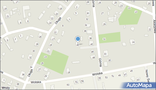 Mrozy, Górna, 42, mapa Mrozy