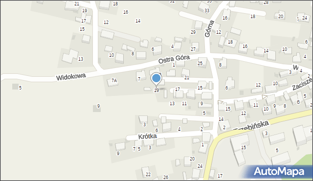 Myślachowice, Górna, 19, mapa Myślachowice