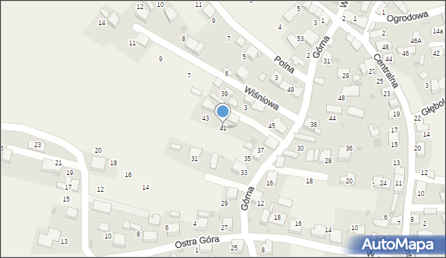 Myślachowice, Górna, 41, mapa Myślachowice