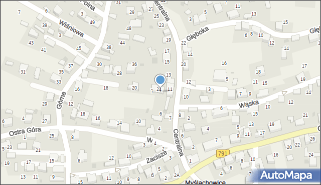 Myślachowice, Górna, 64, mapa Myślachowice
