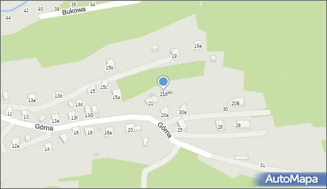 Myślenice, Górna, 21b, mapa Myślenice