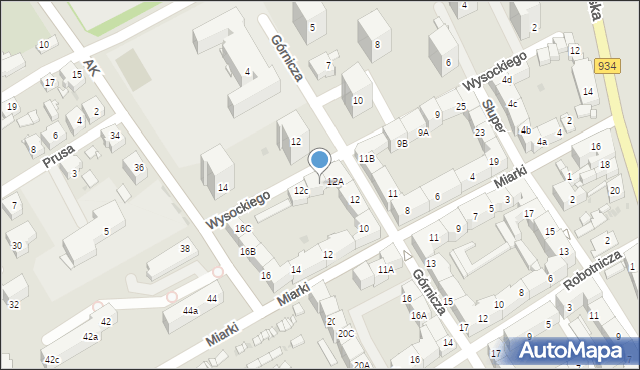 Mysłowice, Górnicza, 12b, mapa Mysłowice