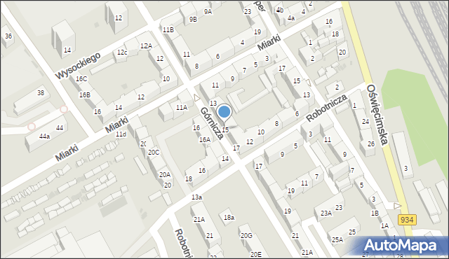 Mysłowice, Górnicza, 15, mapa Mysłowice