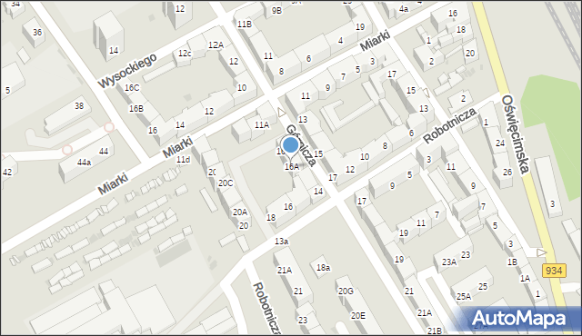Mysłowice, Górnicza, 16A, mapa Mysłowice