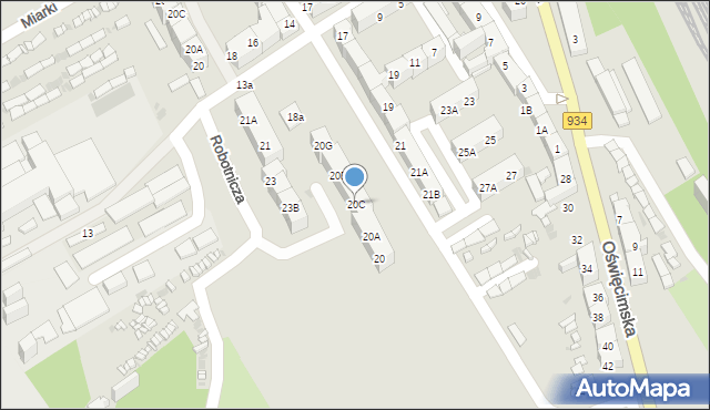 Mysłowice, Górnicza, 20C, mapa Mysłowice